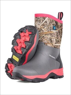 Rubber Rain Boots Neoprene Insulated Waterproof Mid-Calf Mud Work Garden Boots